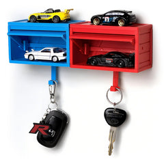 KURTOPLLY car garage key holder on wall in red with organized keys
