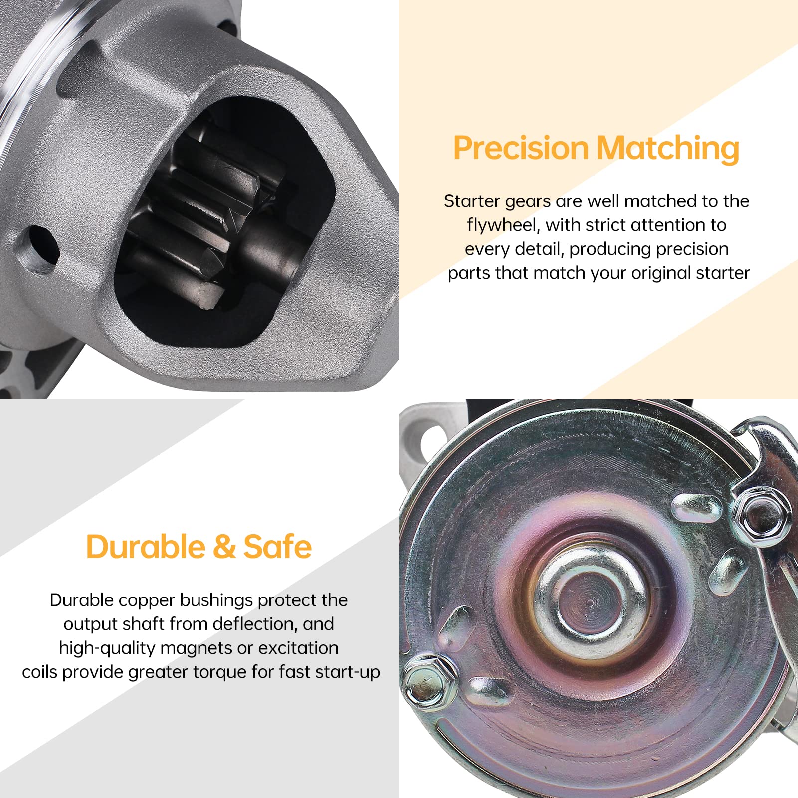 KUSATEC 17844 starter motor pinion closeup demonstrates precise gear engagement