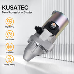 KUSATEC 17844 starter motor side view highlights accessible wiring and mounting
