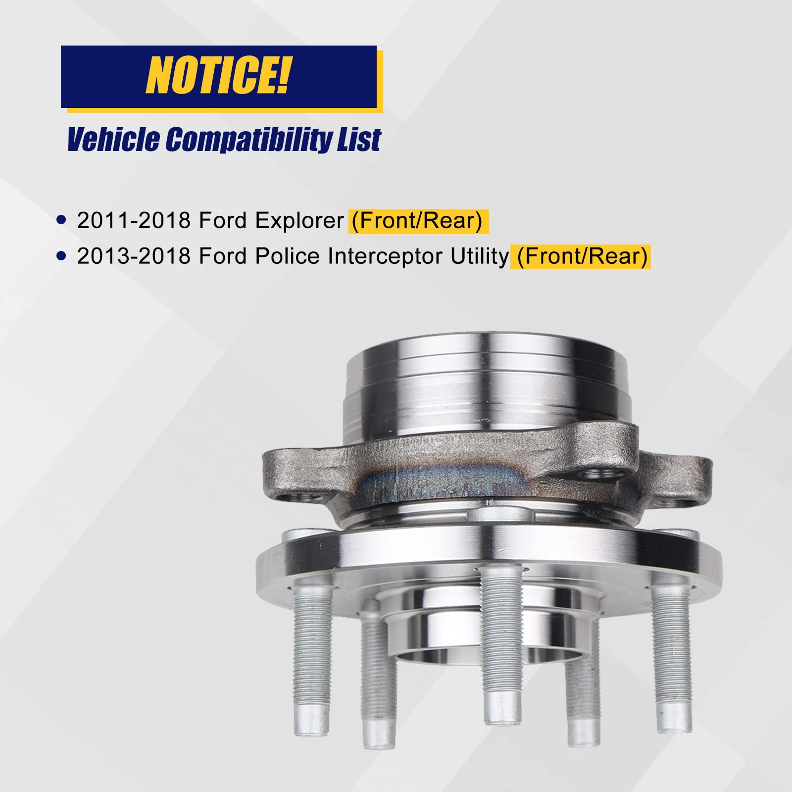 KUSATEC 512460 rear view wheel bearing hub assembly for Ford Explorer replacement