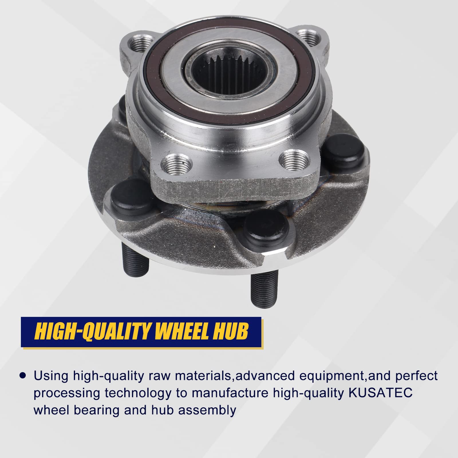 KUSATEC 513220 front hub close-up highlights corrosion-resistant coating for longevity.