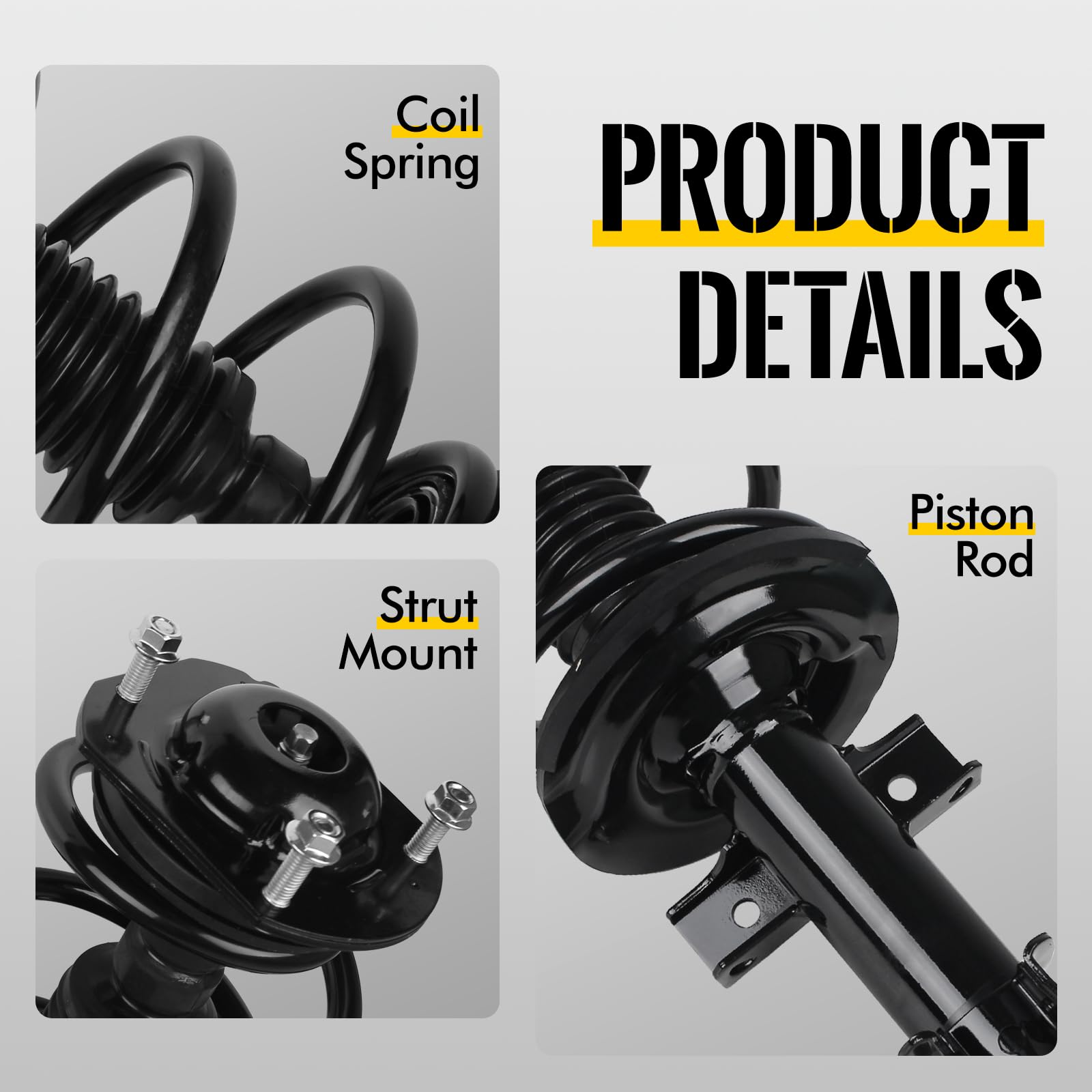 KUSATEC front strut assembly for GMC Acadia, precise damping and better balance.