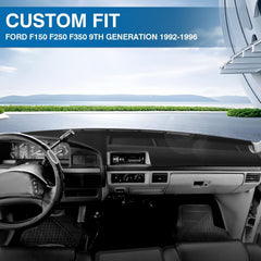 KUST dash cover for F250 F350 1992-1997 minimizes movement with non-slip backing
