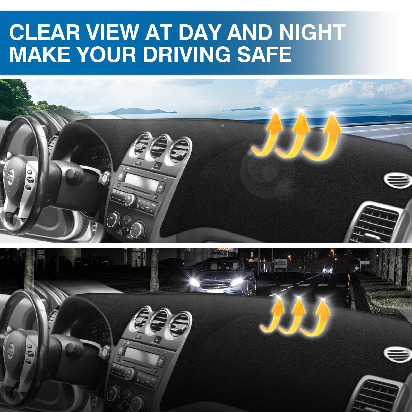 KUST dash cover rolls up for compact storage when not in use.