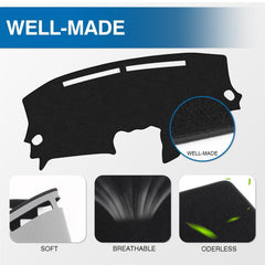 KUST dash cover hides scratches and wear on Nissan Altima dashboard while reducing glare.