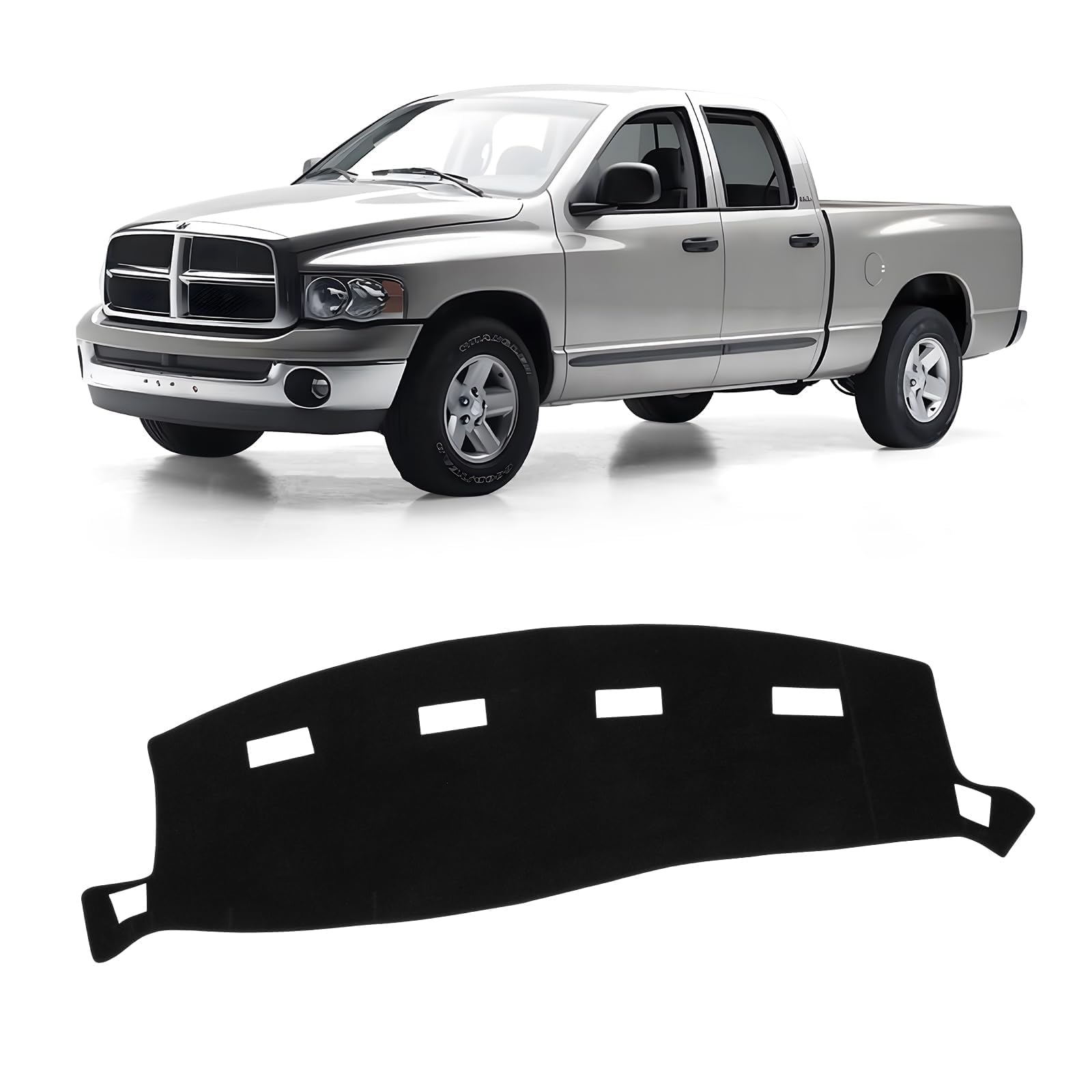 KUST black dash cover fitted on Ram 1500 dashboard for precise custom look and protection