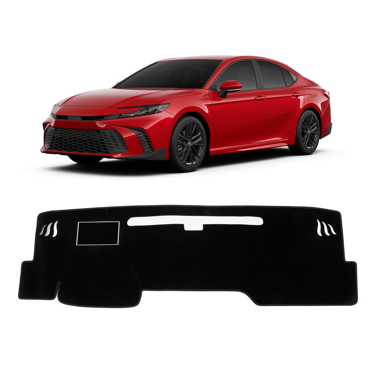 KUST Black dash cover installed on Toyota Camry 2025–2026 for precise dashboard protection.