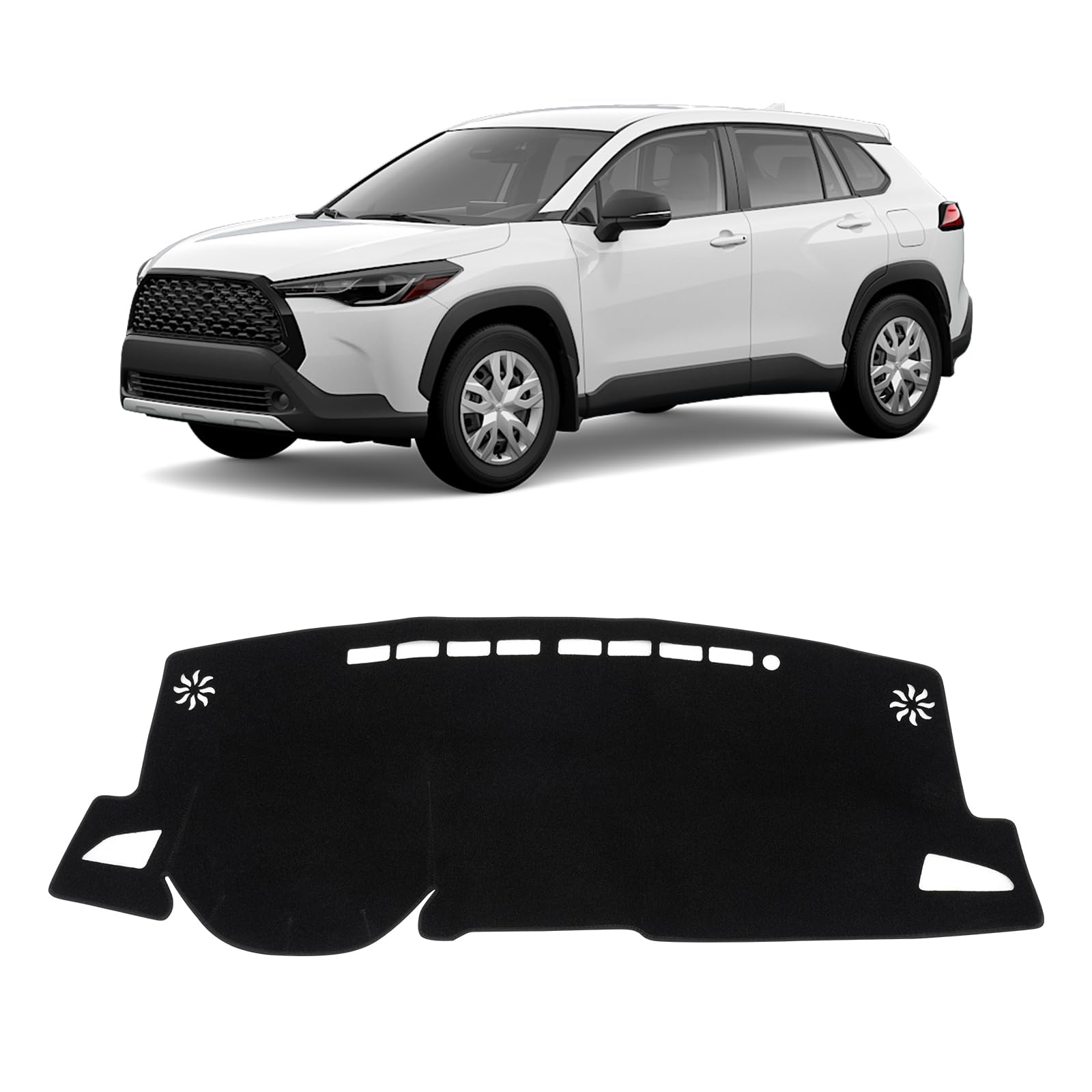 KUST black dash cover for Toyota Corolla Cross 2022–2026 protects the dash from sun exposure