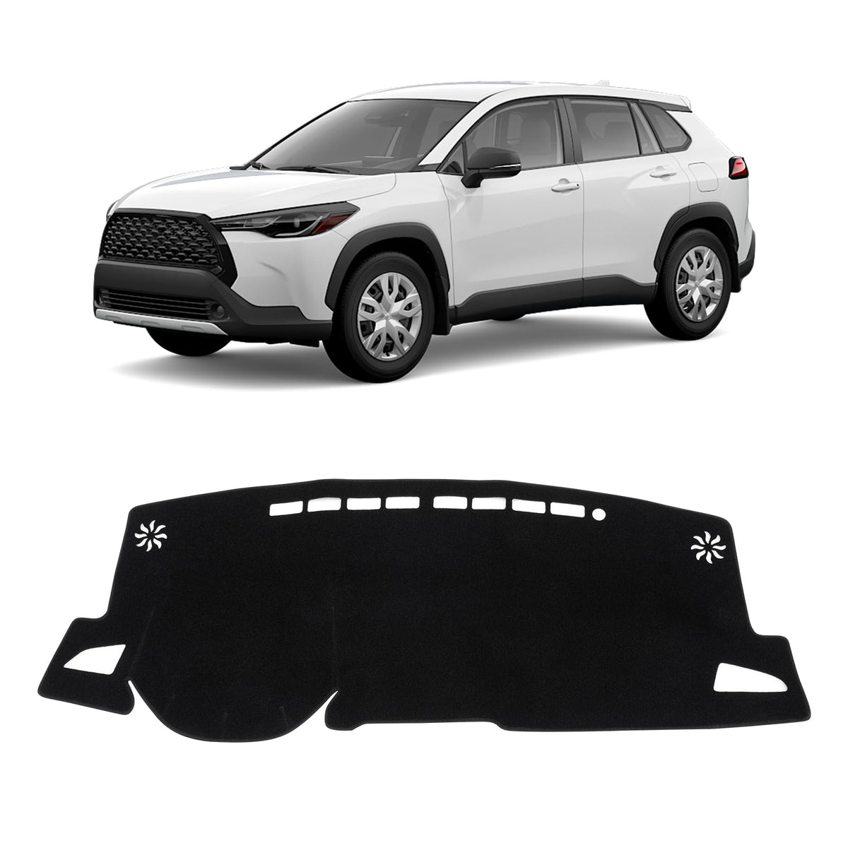 KUST black dash cover for Toyota Corolla Cross 2022–2026 protects the dash from sun exposure