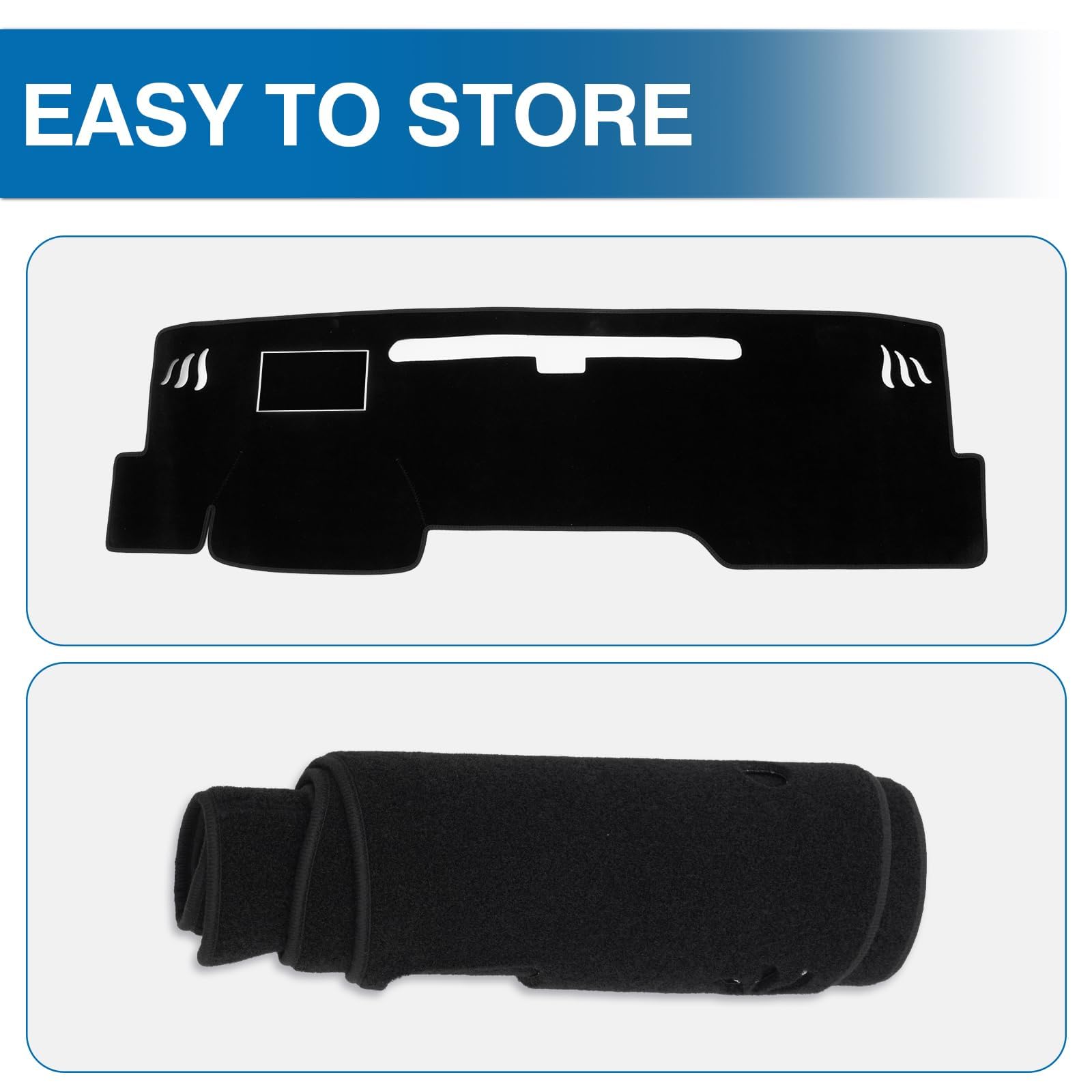 KUST dash cover protects the interior while keeping a neat, low-profile appearance.