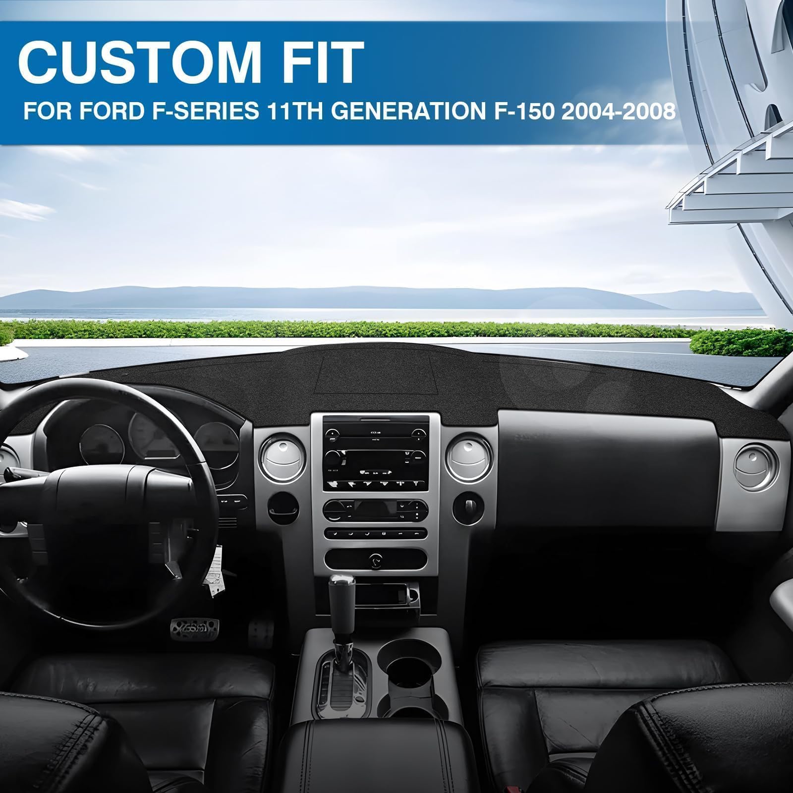 KUST dash cover reduces glare and adds sun protection for driving comfort
