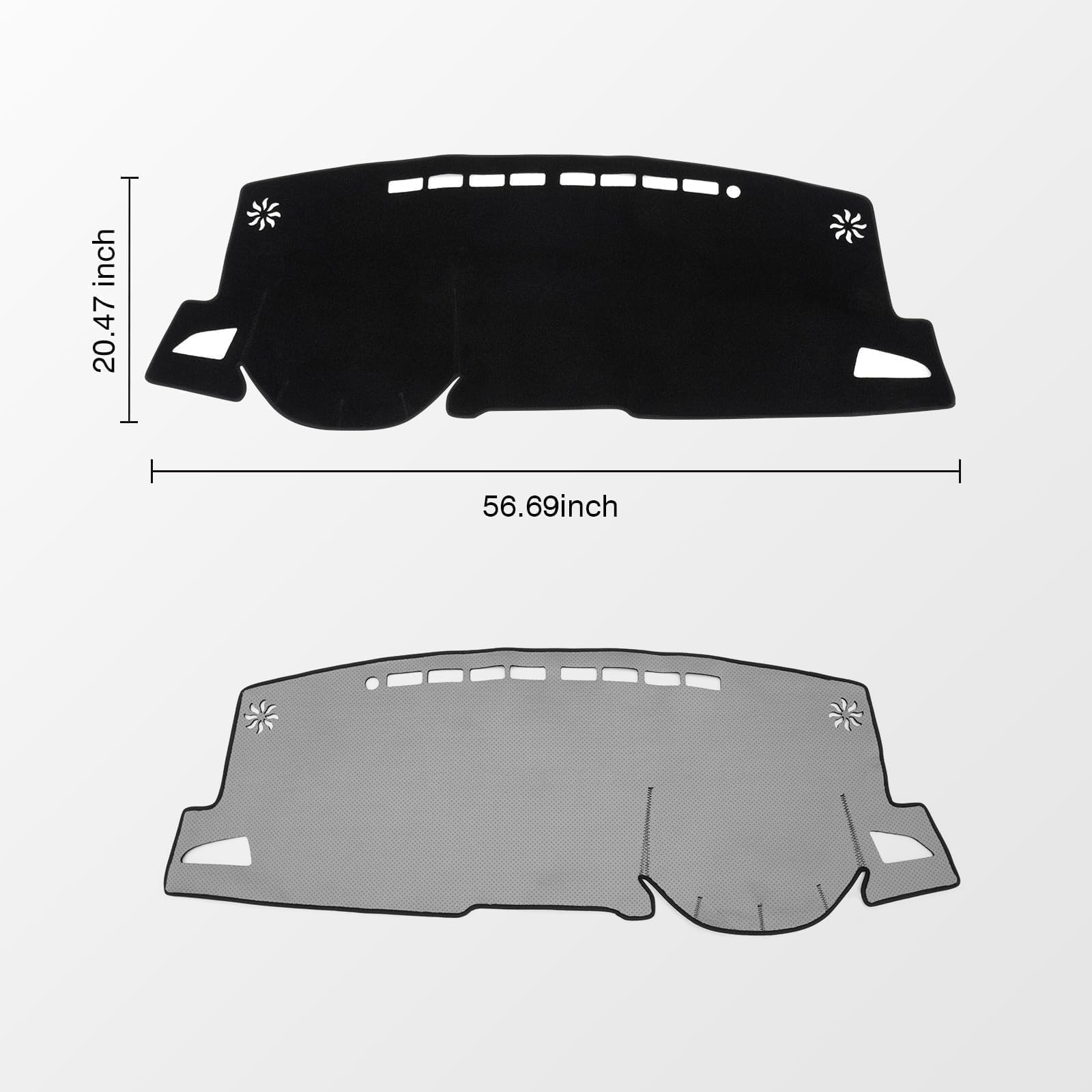 KUST dash cover with silicone-backed non-slip backing keeps the mat in place