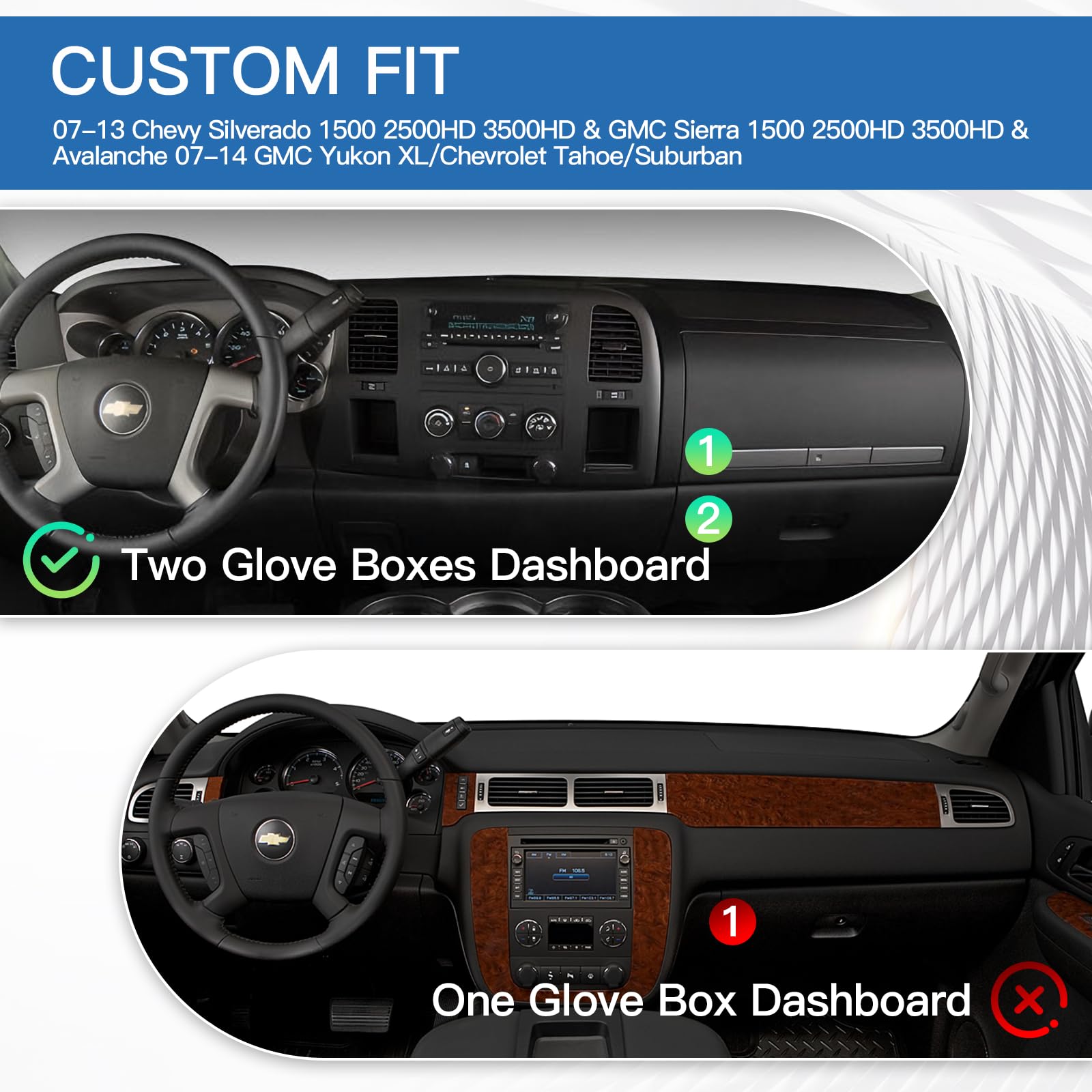 KUST premium polyester dash mat with soft touch and wrinkle resistance.