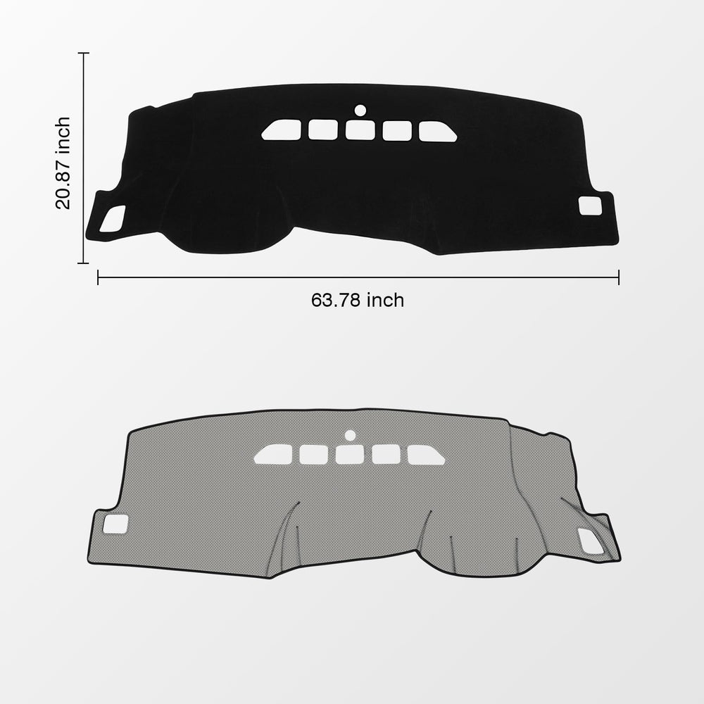KUST silicone-backed dash cover grips firmly to the dashboard.