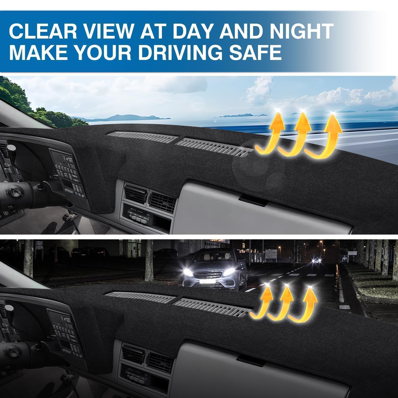 KUST dash cover with anti-slip silicone backing improves dashboard grip