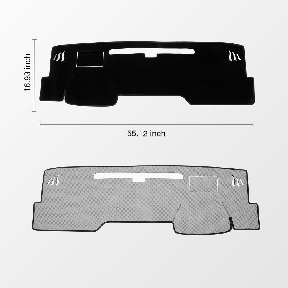 KUST dash cover with silicone backing provides non-slip grip on the dashboard.