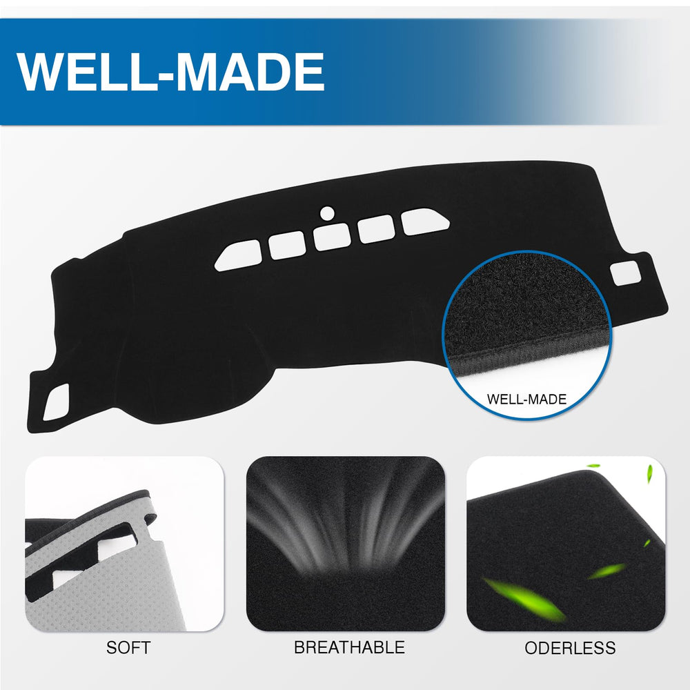 KUST UV-protective dash cover reduces glare for safer drives.