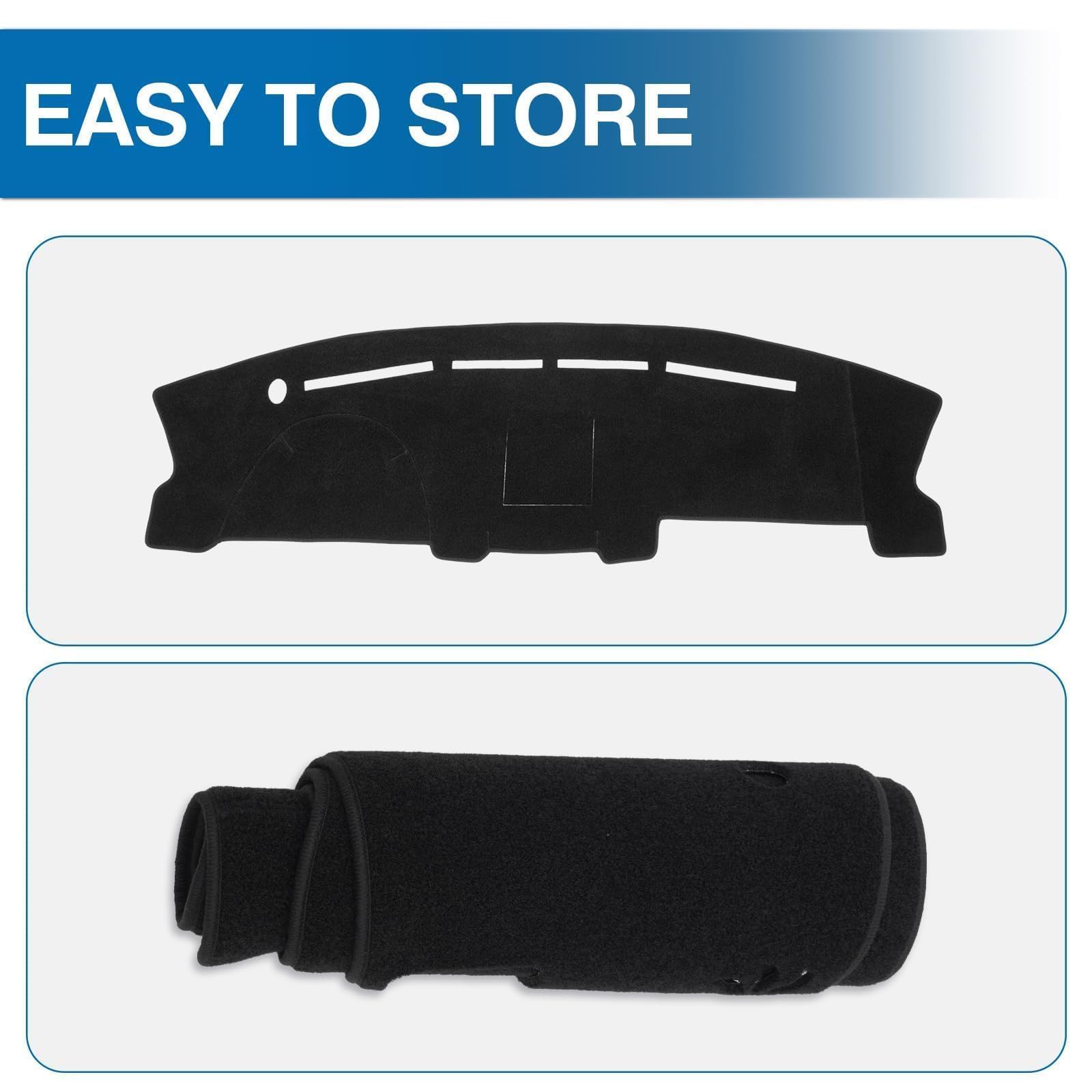 KUST foldable dash mat stores easily when not in use