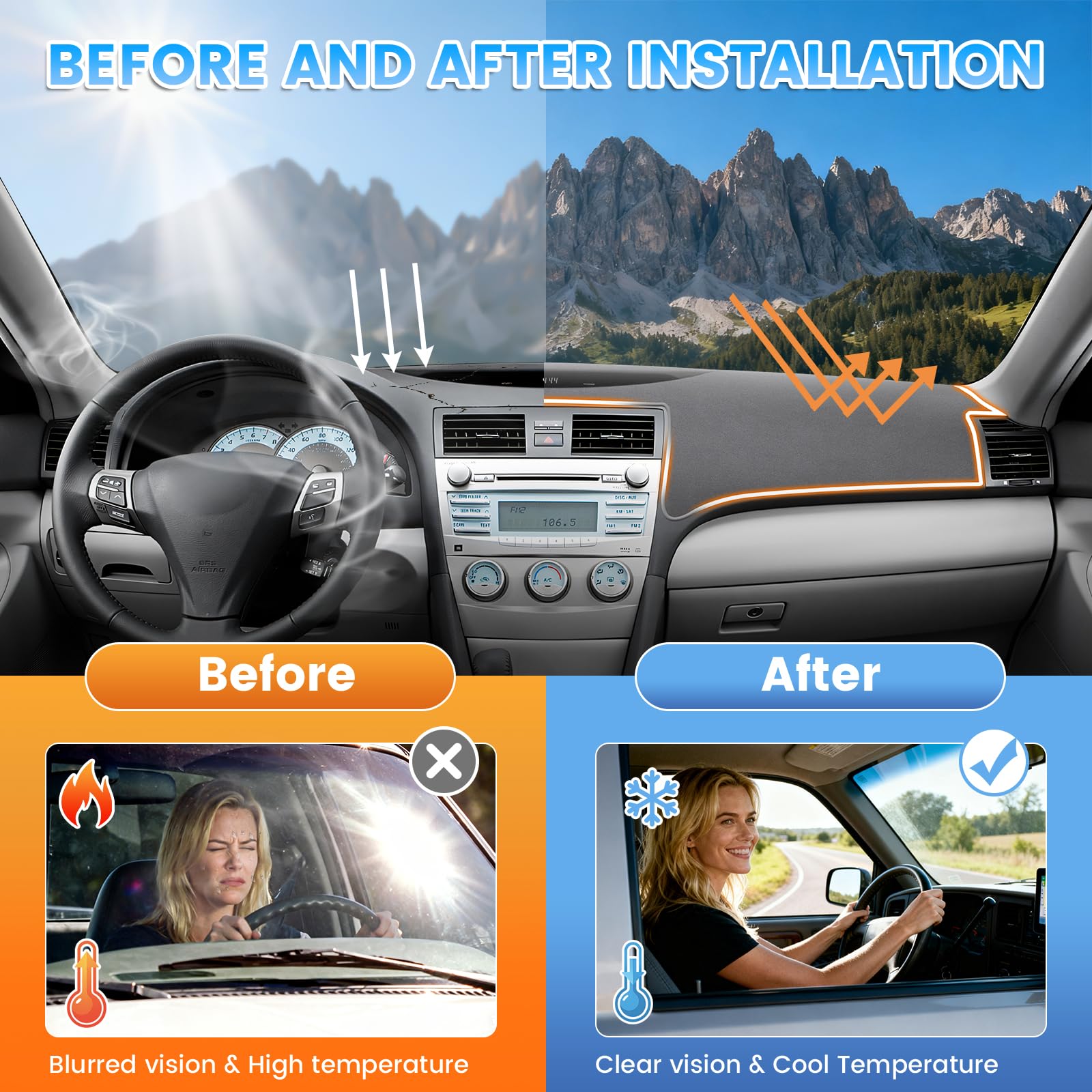 KUST dashboard mat folds for storage, rolls up when not in use.