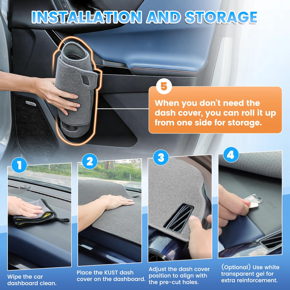 KUST dash cover for Toyota Camry, protects against wear and existing scratches.