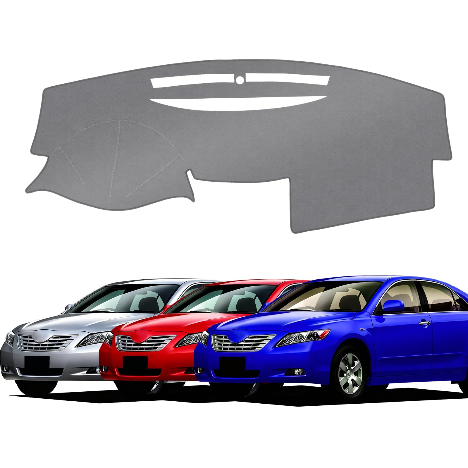 KUST gray dash cover for Toyota Camry 2007-2011, front view, precise fit and interior protection.