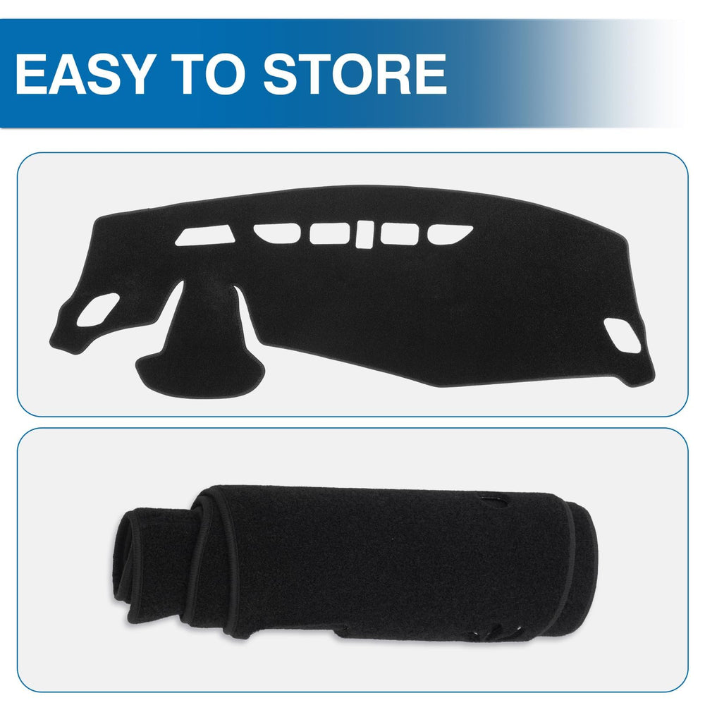 KUST custom-fit dash cover enhances interior look and durability.