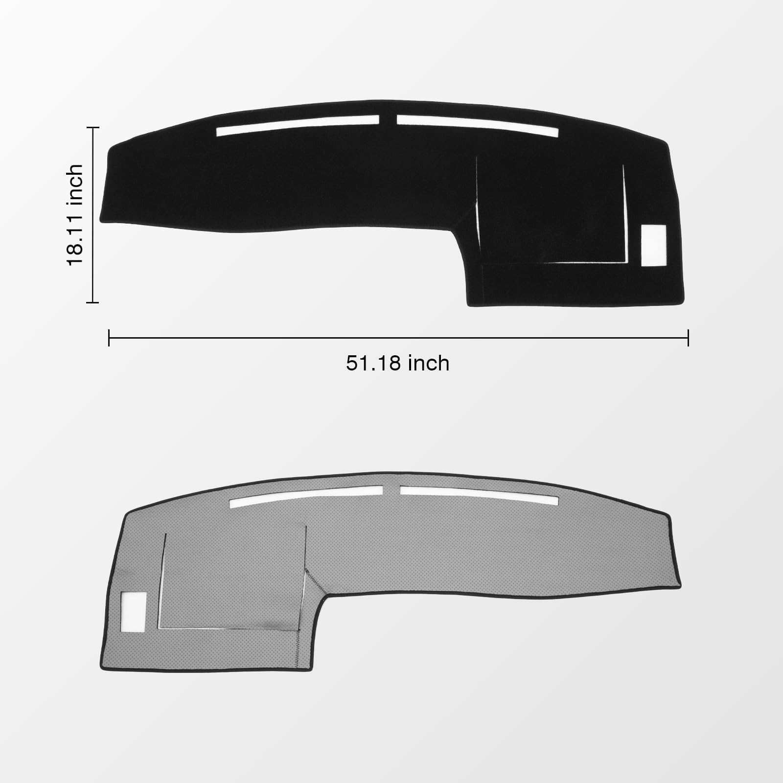 KUST dash cover with pre-cut vents and sensors ensures seamless fit.