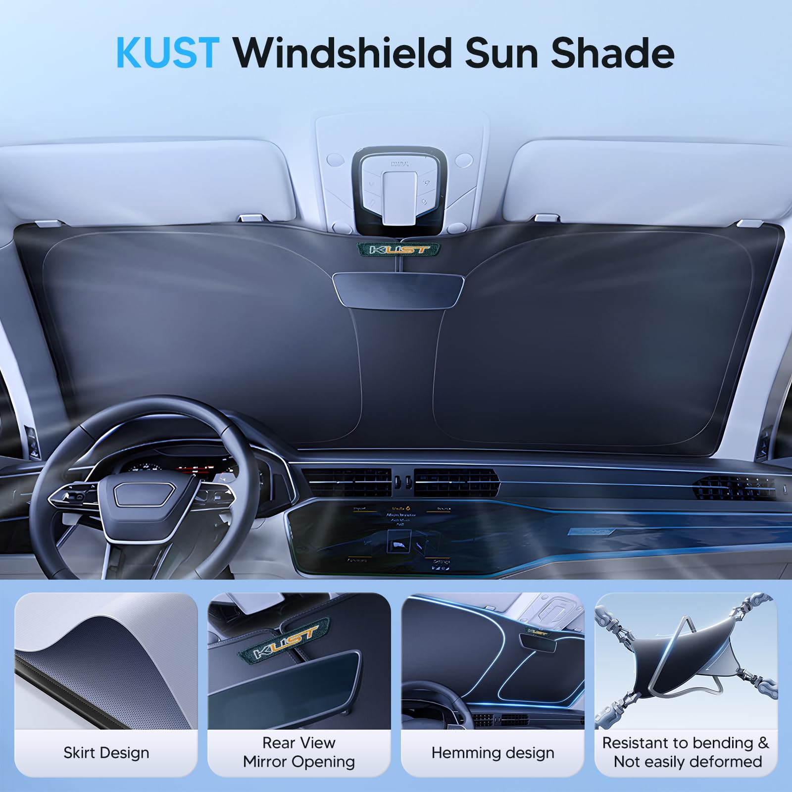 KUST UV protection shade guards dash and seats from sun damage