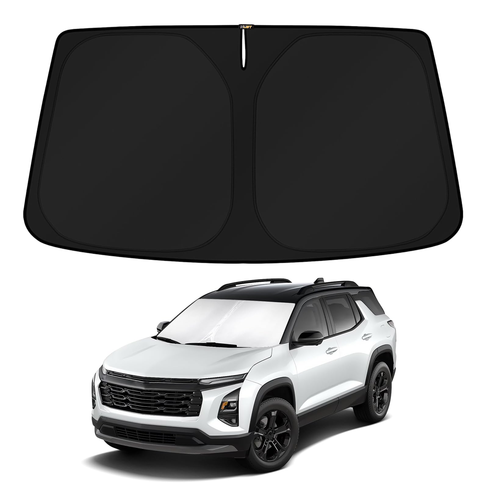 KUST windshield shade designed for 2025-2026 Chevy Equinox with full windshield coverage and UV block