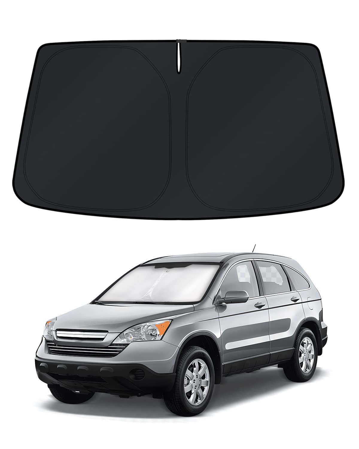 KUST windshield shade on Honda CR-V, custom fit for edge-to-edge coverage