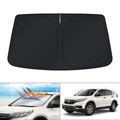 KUST windshield shade on CR-V hood coverage reduces heat and blocks UV