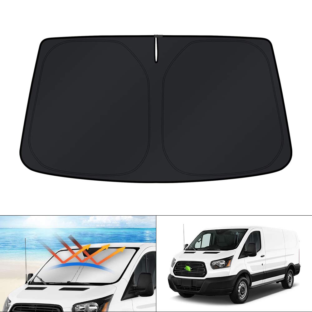 KUST windshield shade for Ford Transit with full coverage and precise fit