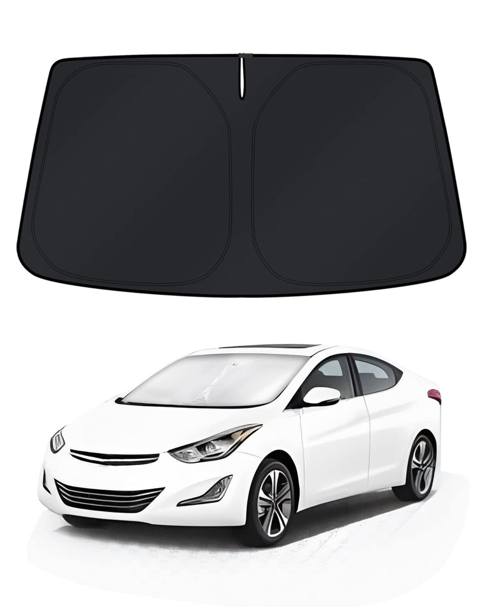 KUST windshield shade for Elantra full-fit blocks sun for cooler cabin.