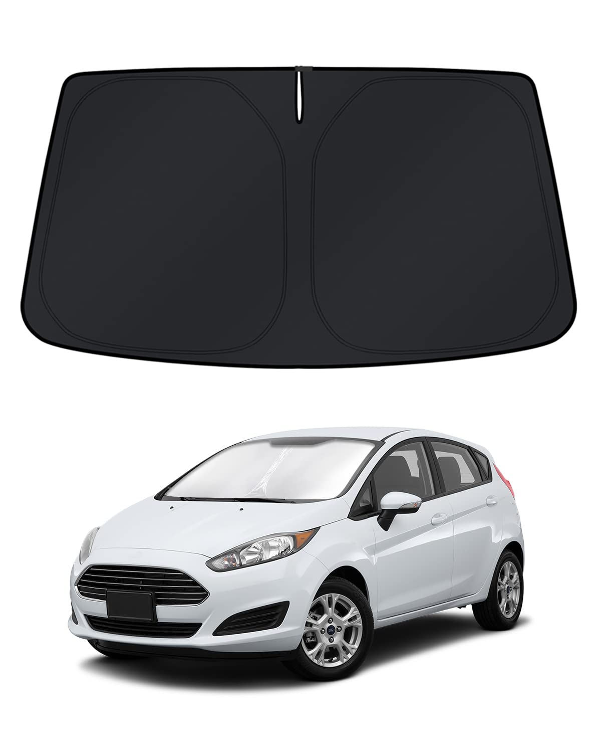KUST windshield shade for Ford Fiesta blocks sun to keep interior cooler