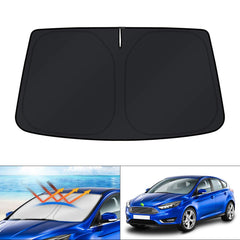 KUST windshield shade on Ford Focus 2012-2018 provides full coverage and UV protection.
