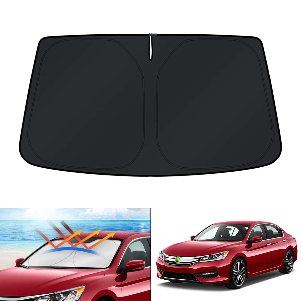 KUST Windshield Shade installed on Honda Accord for a precise fit and UV protection.
