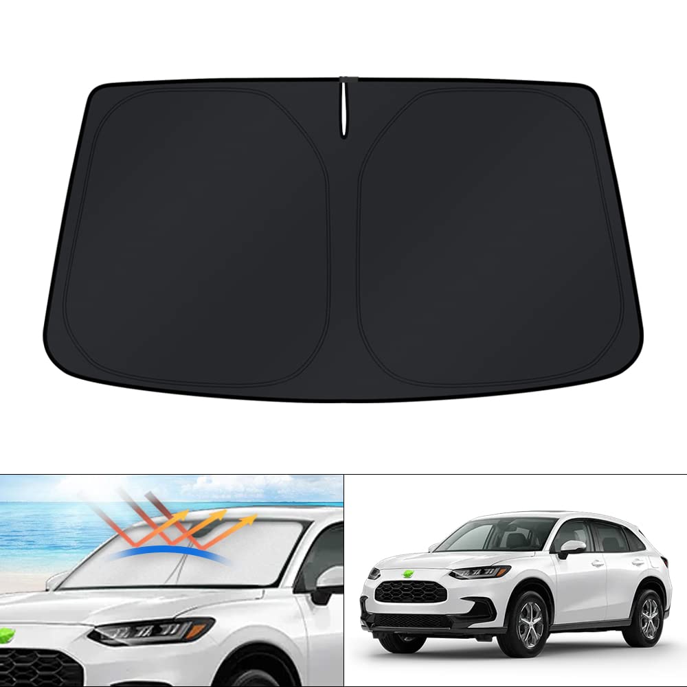 KUST windshield shade for Honda HR-V—front view showing full-coverage sun protection.
