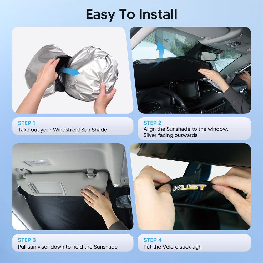 KUST windshield shade for Kia K4 interior-protection reduces heat buildup