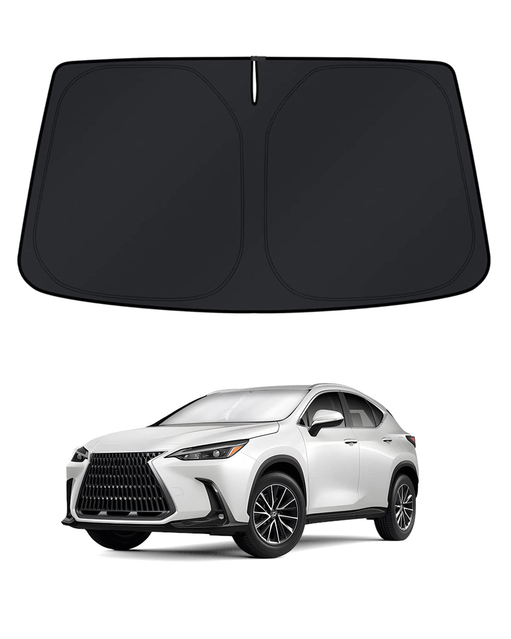 KUST windshield shade for Lexus NX with custom-fit coverage blocks heat effectively.