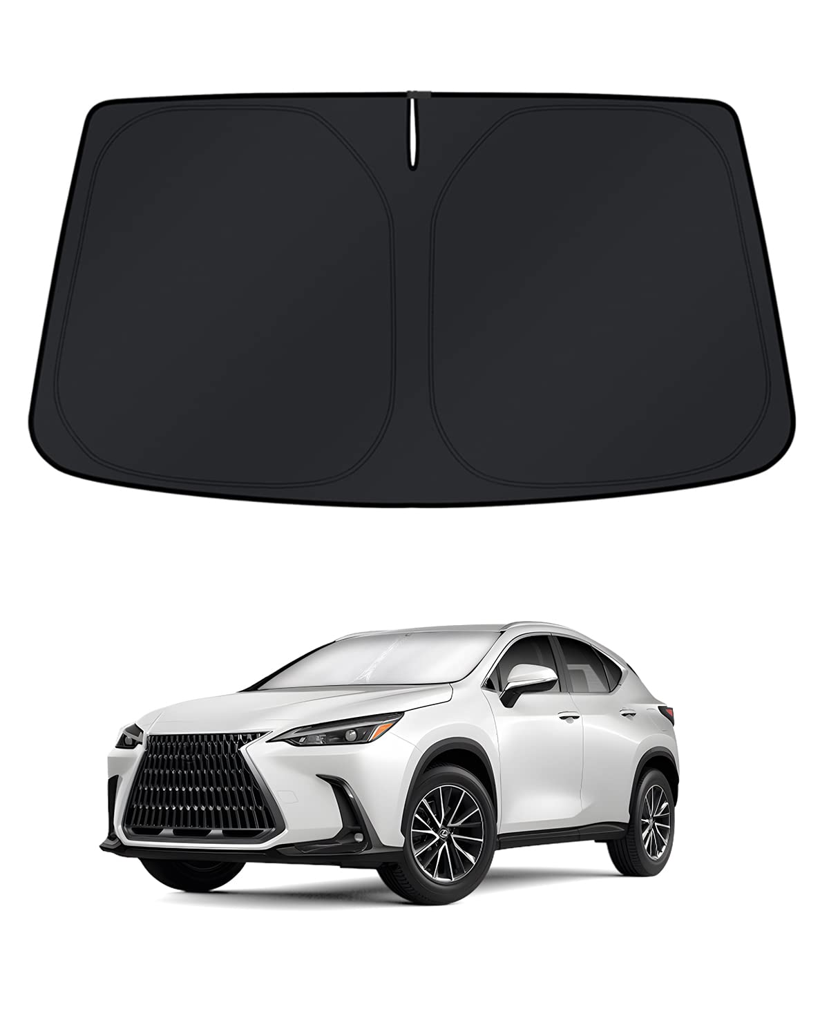 KUST windshield shade for Lexus NX with custom-fit coverage blocks heat effectively.