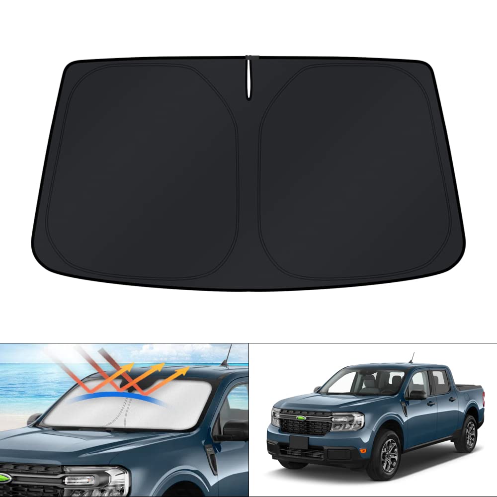 KUST windshield shade for Maverick front cover blocks UV rays and heat.