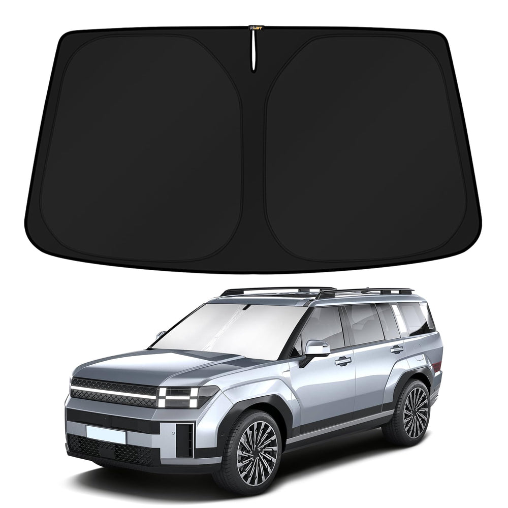 KUST windshield shade for Santa Fe coverage blocks sun for a cooler interior