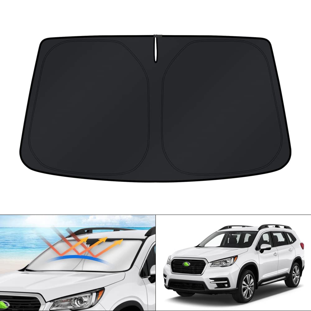 KUST windshield shade full coverage on Subaru Ascent blocks sun and heat.