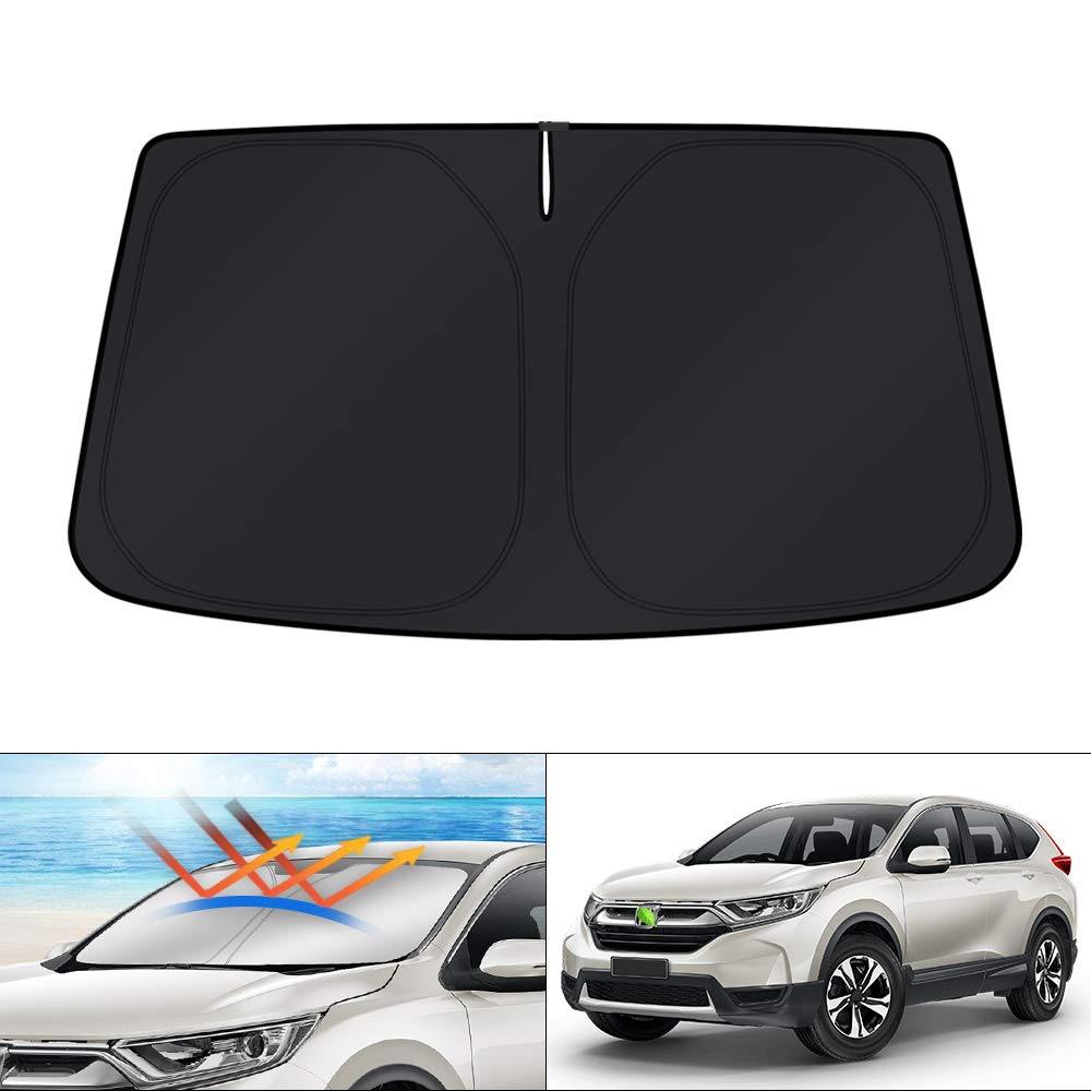 KUST windshield sun shade with full coverage for Honda CR-V, reduces glare.