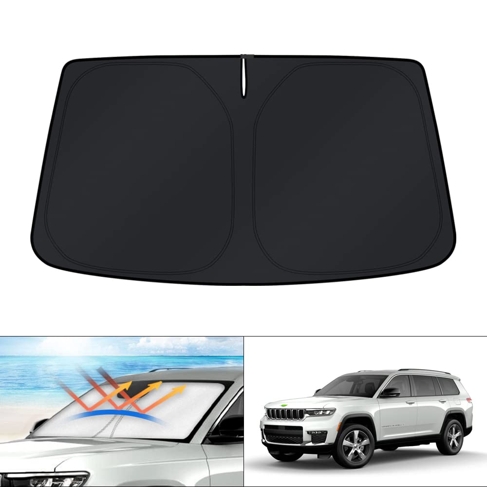 KUST windshield sun shade with precise fit for Jeep Grand Cherokee L interior protection