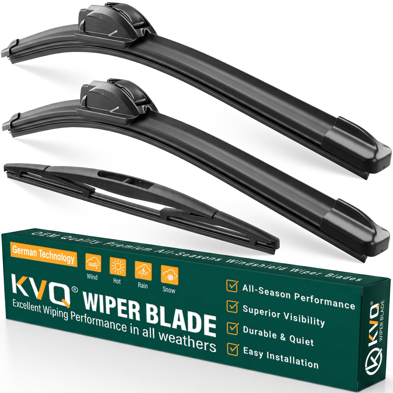 KVQ 24-inch front wiper blade for Mazda 3 delivering clear, streak-free visibility.