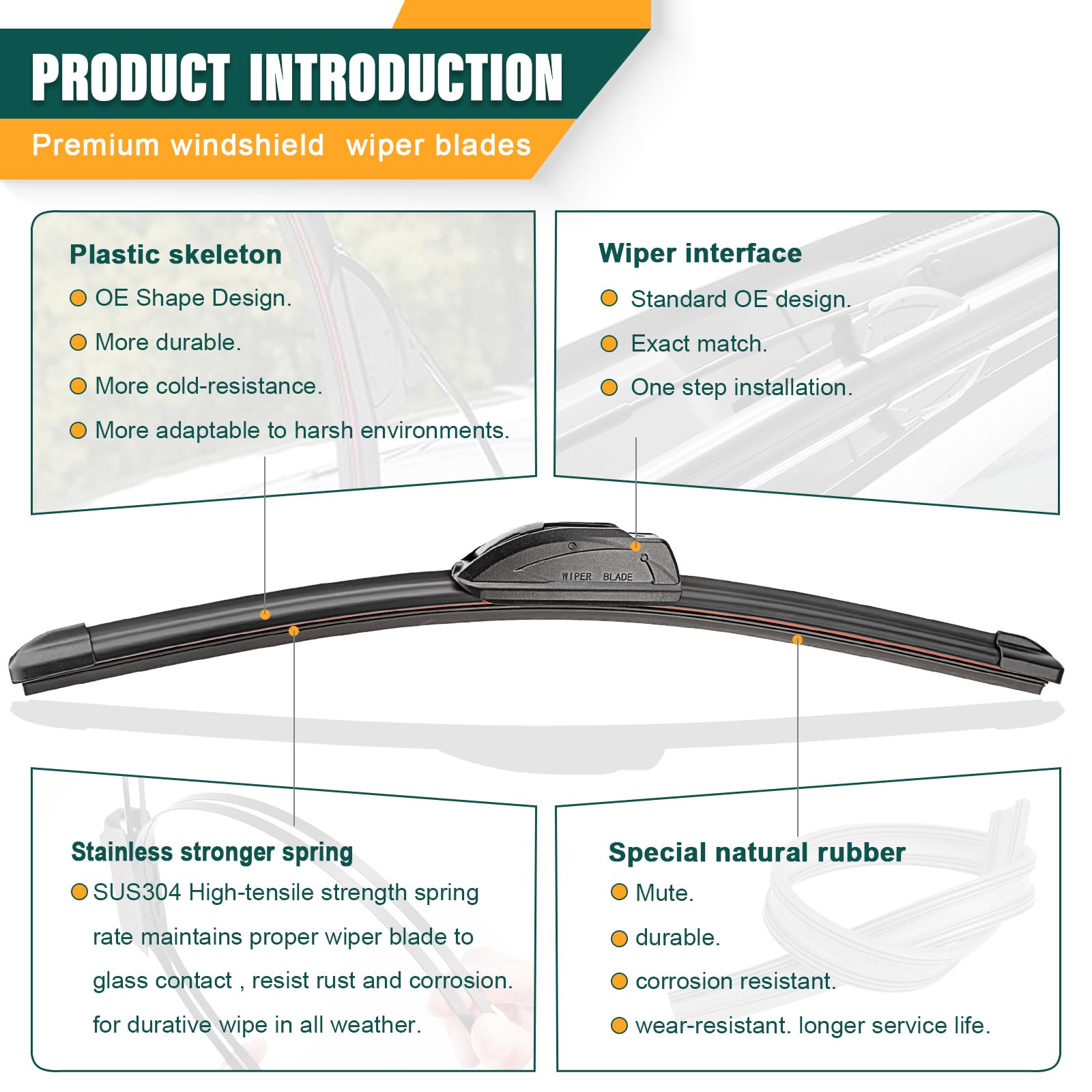 KVQ 10-inch rear blade for clear rear visibility
