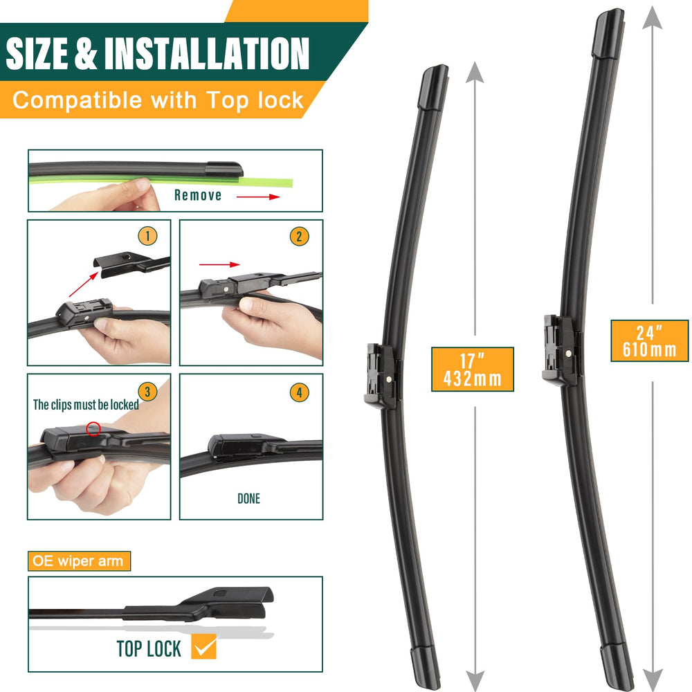 KVQ graphite-PTFE coated blades reduce friction for smoother, quieter wipes on rain-soaked glass.