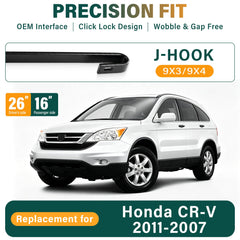KVQ wiper blades for Honda CR-V 16-inch front view deliver clear visibility in rain