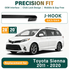 KVQ Toyota Sienna 20-inch rear wiper blade with secure lock for streak-free wipe.